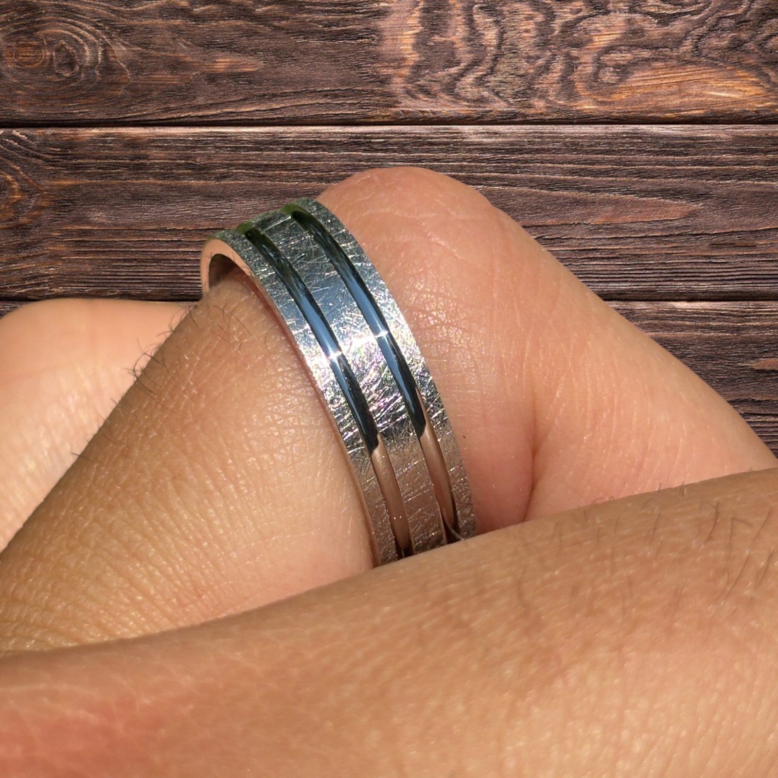 925 Sterling Silver Classic Scraped Wedding Band Ring