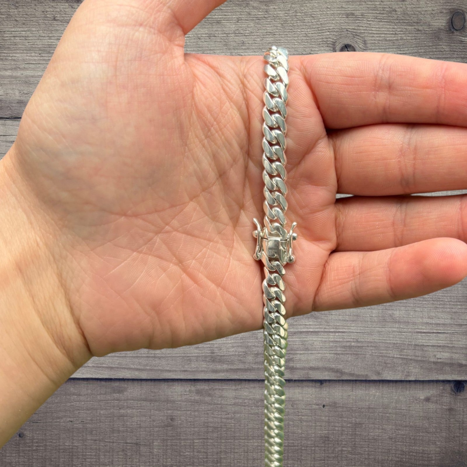 999 Fine Silver 8mm Miami Cuban Chain Necklace