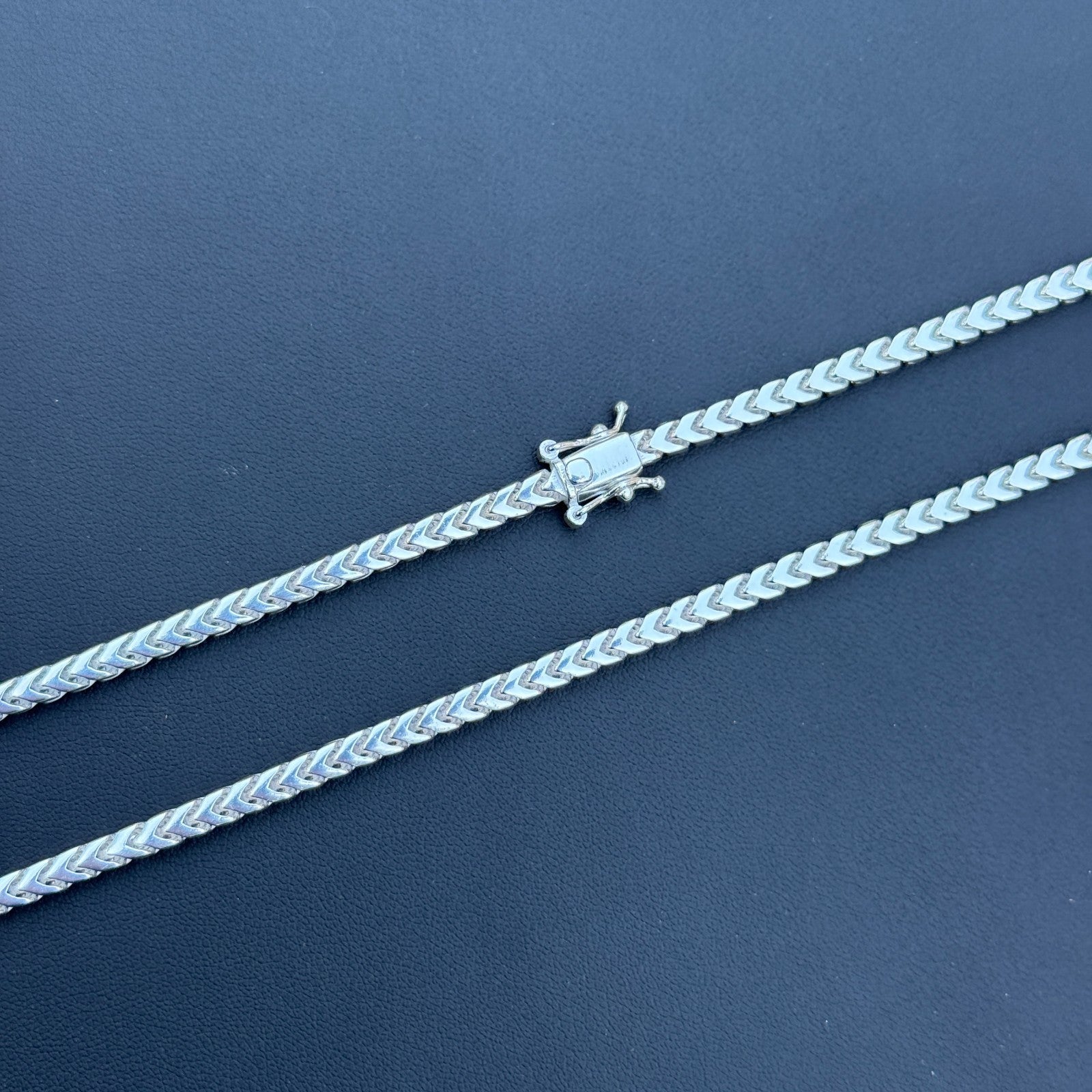 925 Sterling Silver 4mm Box Franco Chain Necklace