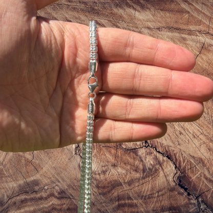 925 Sterling Silver 5-Link Ice Chain Necklace