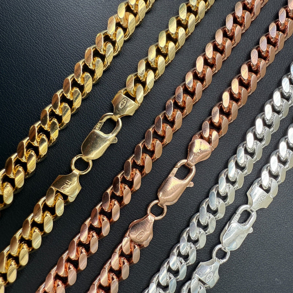 925 Sterling Silver 8mm Miami Cuban Chain Necklace – ITALIA Chains