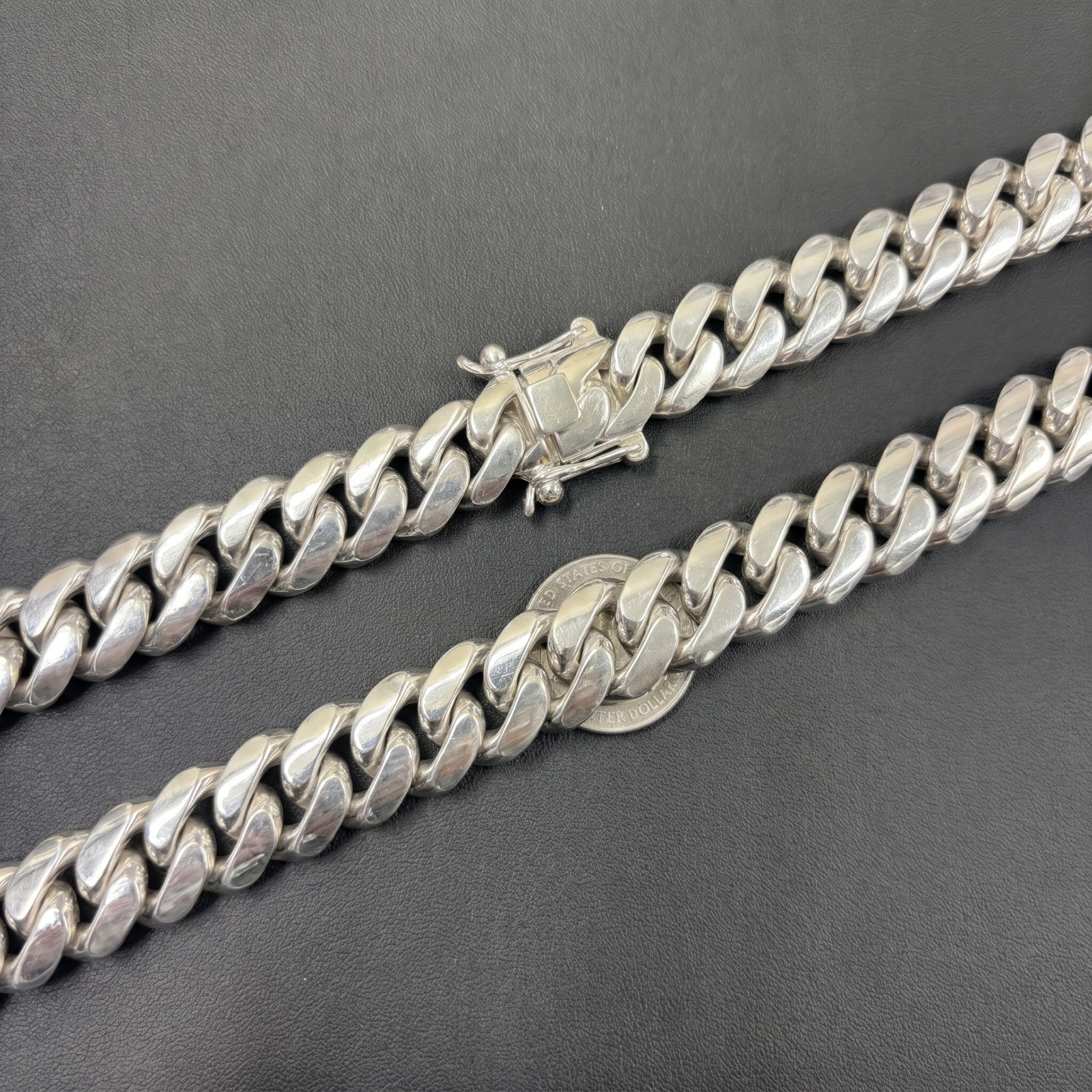 18mm Miami Cuban Chain Necklace - Real Solid 999 Fine Silver HANDMADE IN ITALY