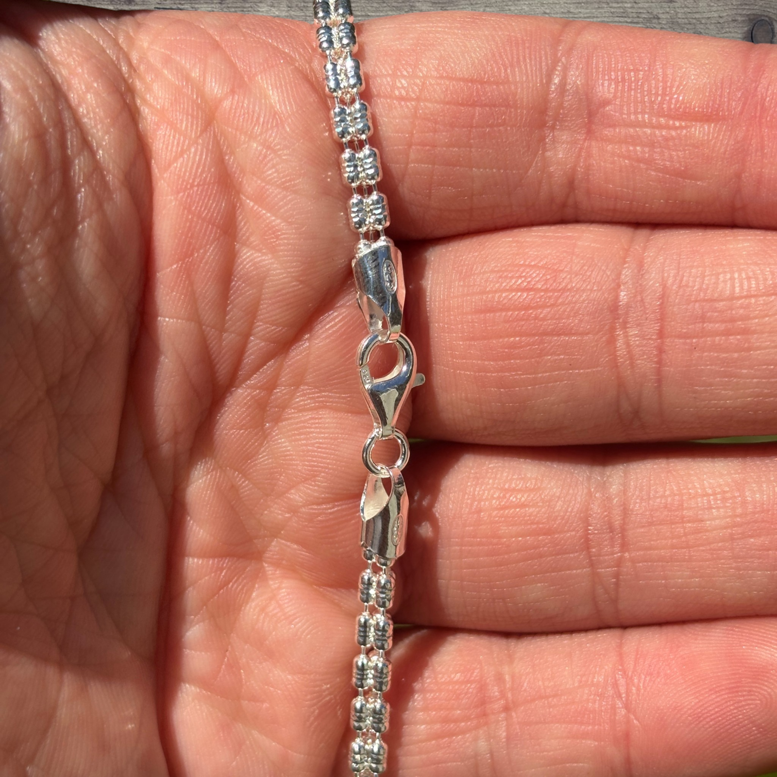 925 Sterling Silver 3-Link Ice Chain Necklace