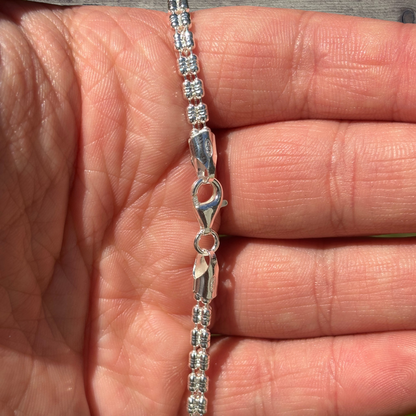 925 Sterling Silver 3-Link Ice Chain Necklace