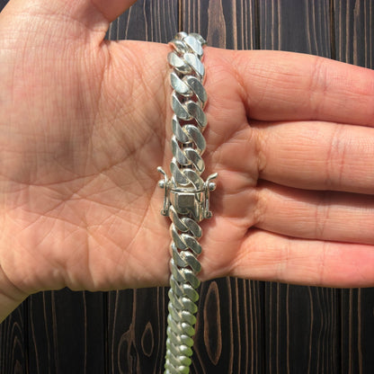999 Fine Silver 12mm Miami Cuban Chain Necklace