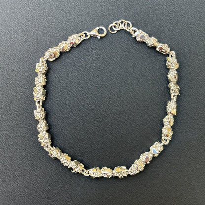 925 Sterling Silver 5mm Nugget Bracelet