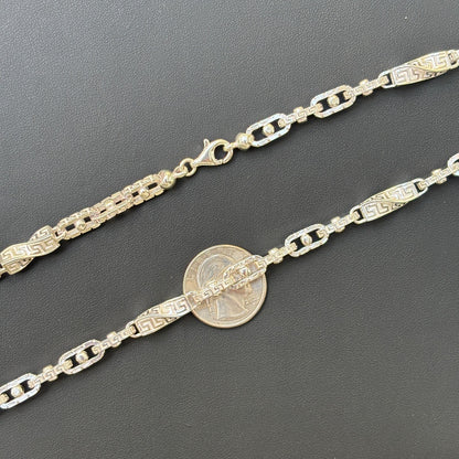 925 Sterling Silver 7.5mm Ferragamo Mariner Chain Necklace