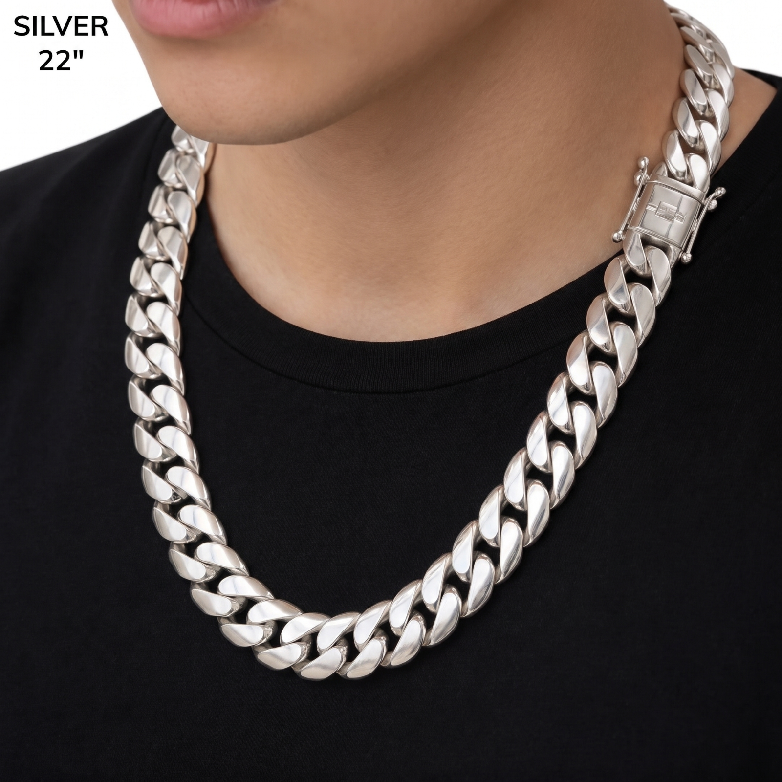 16mm Miami Cuban Chain Necklace - Real Solid 999 Fine Silver HANDMADE IN ITALY