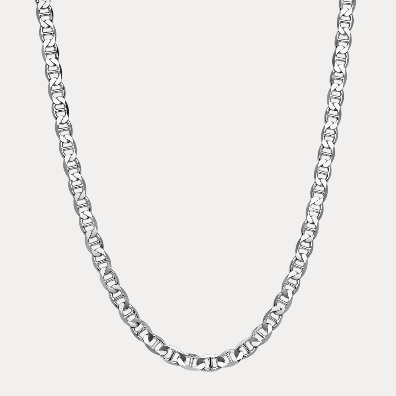 925 Sterling Silver 8mm Mariner Chain Necklace
