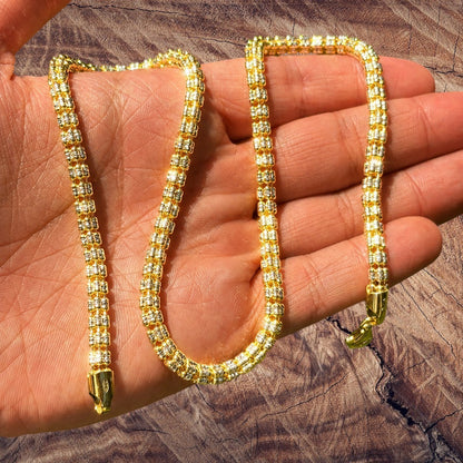 925 Sterling Silver 5-Link Ice Chain Necklace