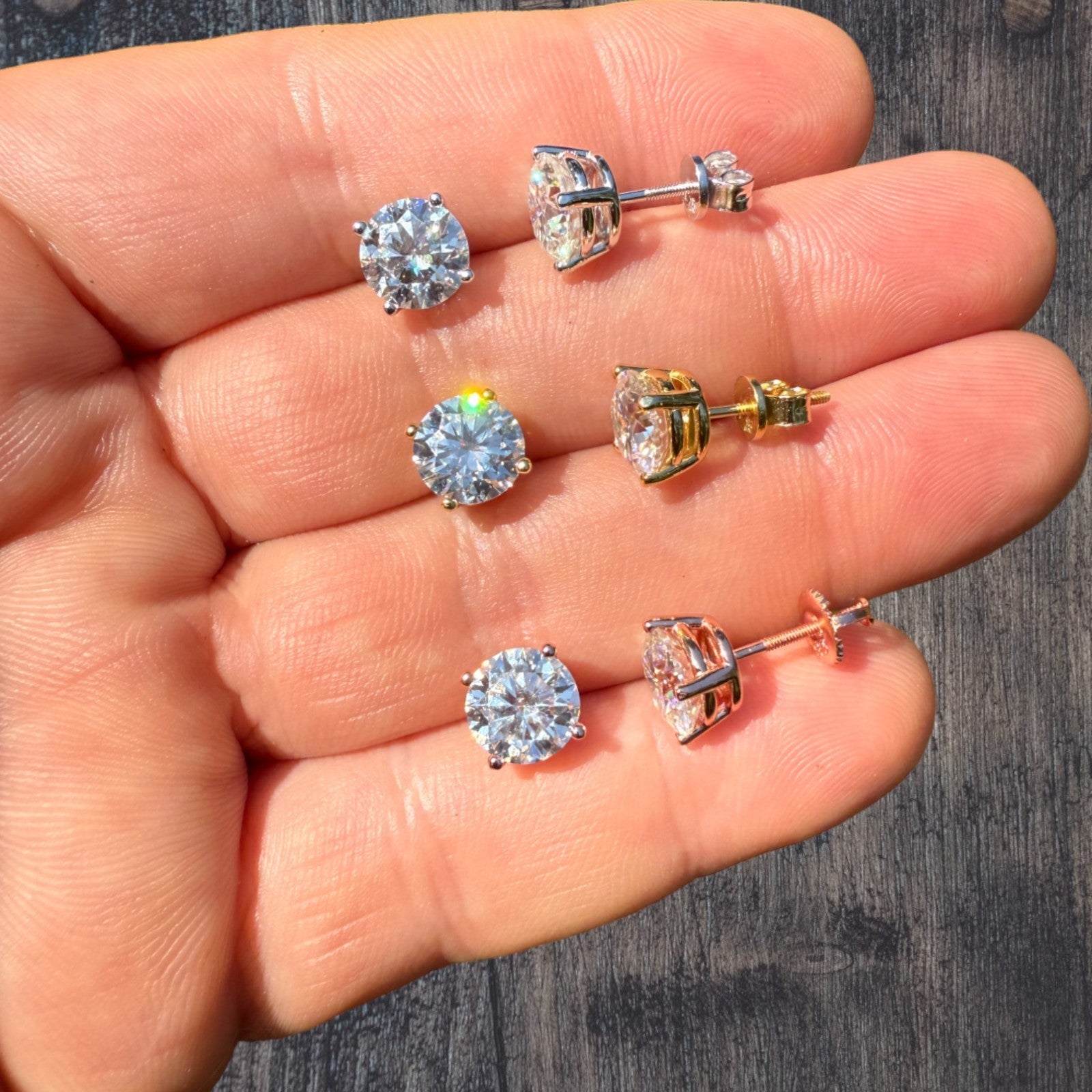 Harlembling Black Moissanite Screwback Stud Earrings – Oxidized 925 Silver, 3-8mm, Passes Tester