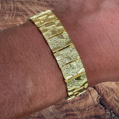 925 Sterling Silver 16mm Custom Nugget Link Bracelet