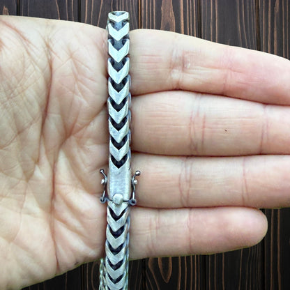 925 Sterling Silver 8mm Box Franco Chain Necklace