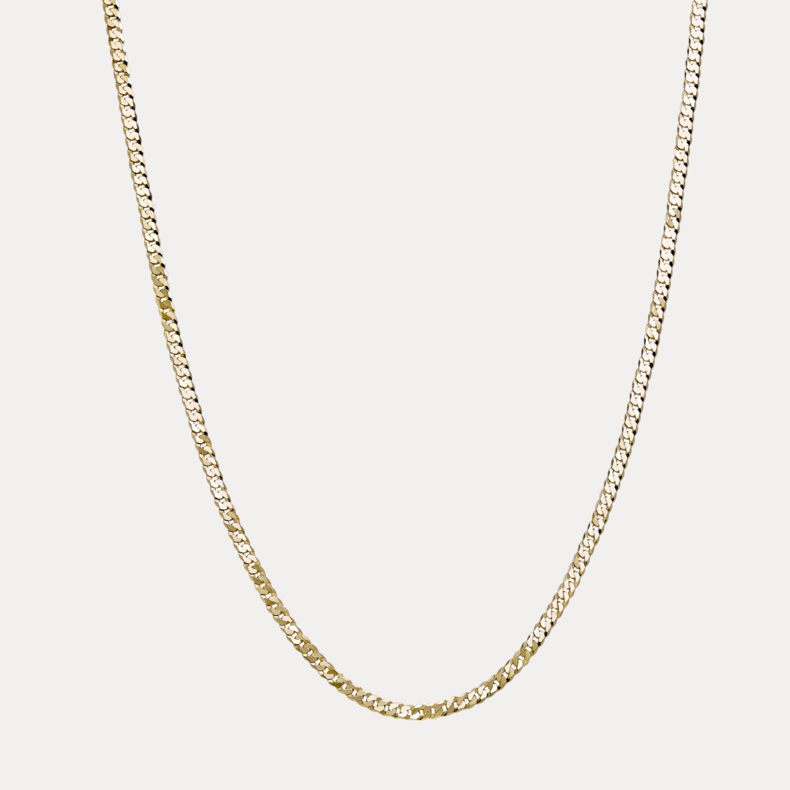 925 Sterling Silver 5mm Flat Curb Cuban Chain Necklace