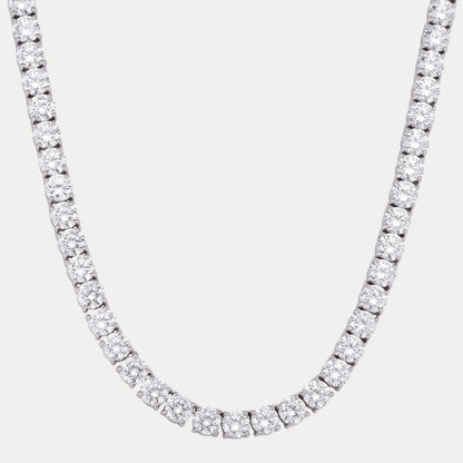 Cadena de tenis de 7 mm en plata de ley 925 con circonita cúbica o moissanita
