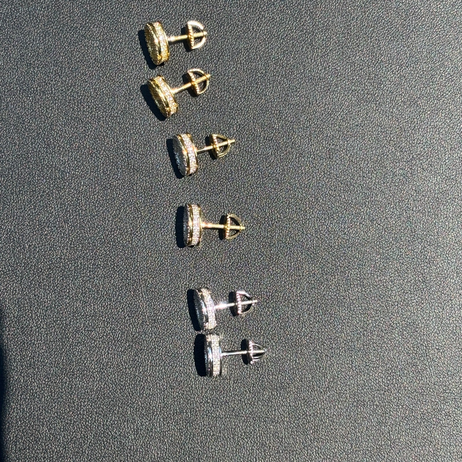 925 Sterling Silver 10.5mm Round 3D Cluster Moissanite or CZ Stud Earrings 2.5ct TW