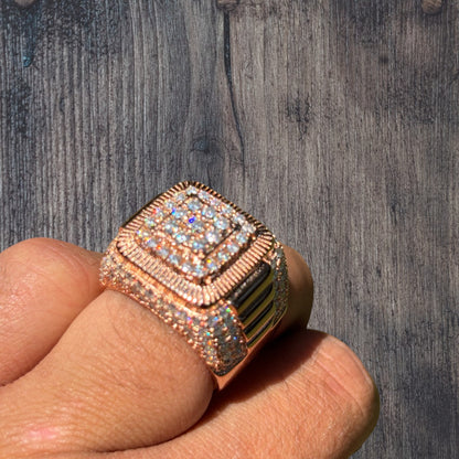 925 Sterling Silver Square Moissanite Ring