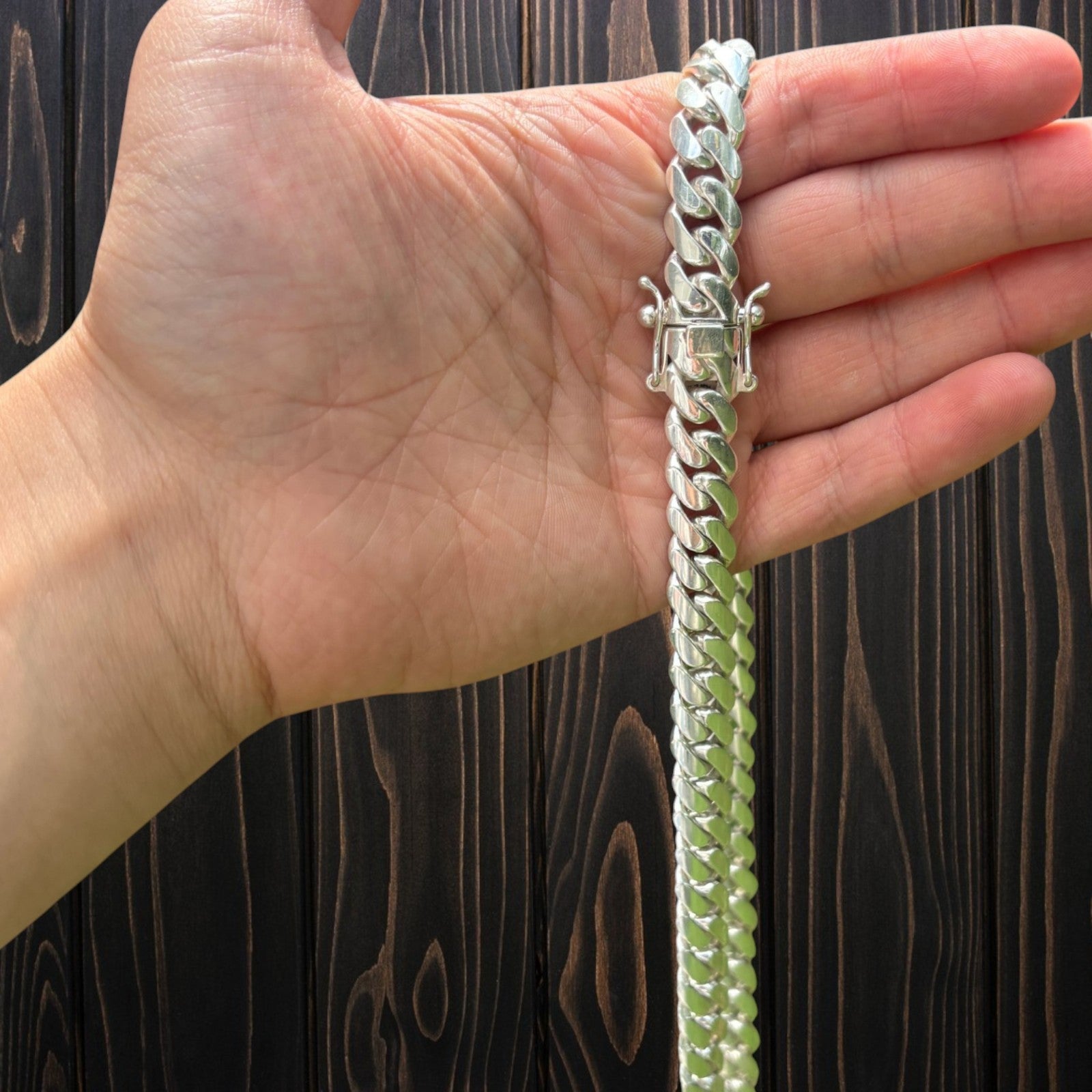 999 Fine Silver 12mm Miami Cuban Chain Necklace