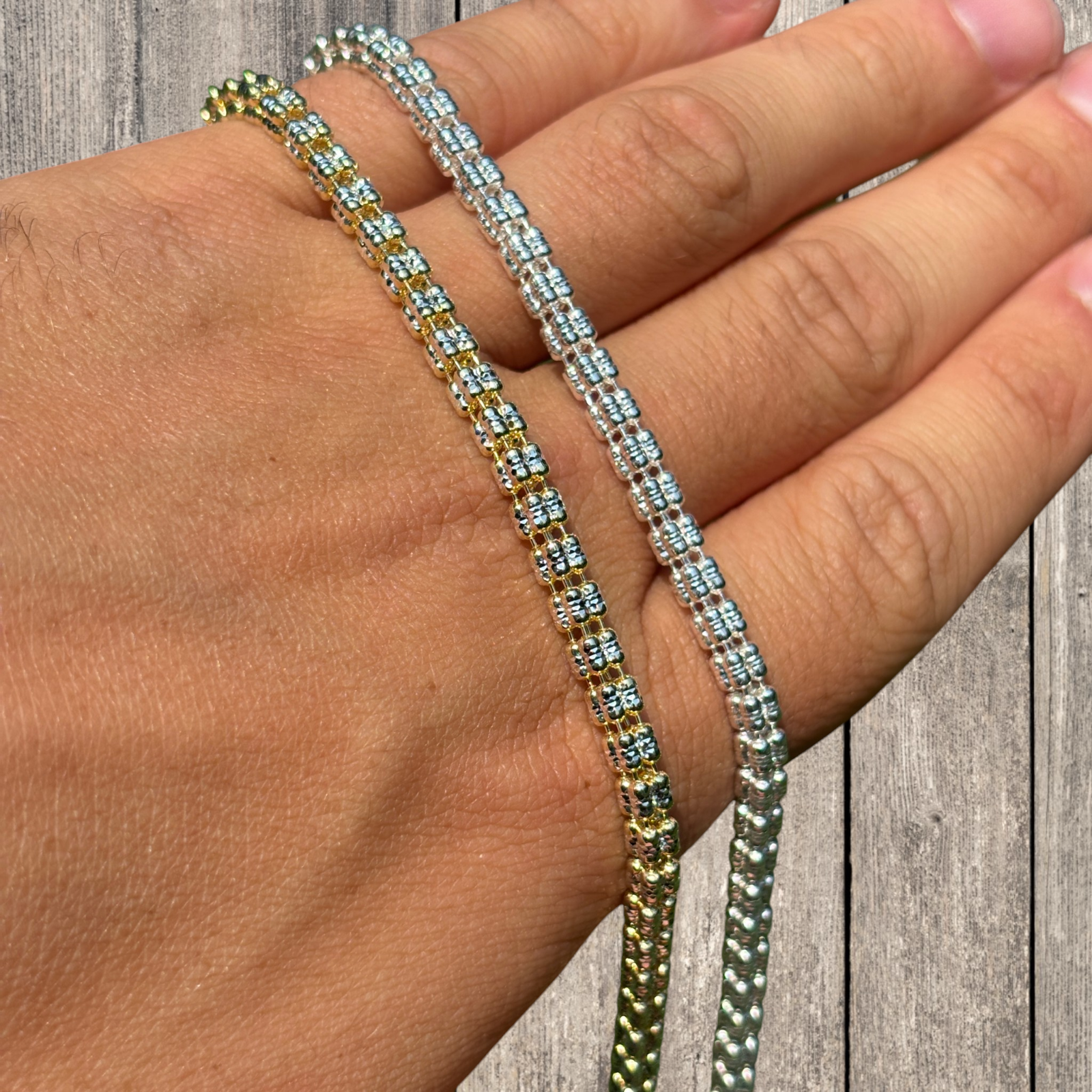 925 Sterling Silver 4-Link Ice Chain Necklace
