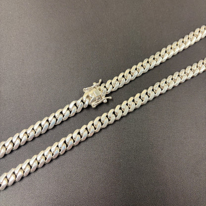 999 Fine Silver 8mm Miami Cuban Chain Necklace