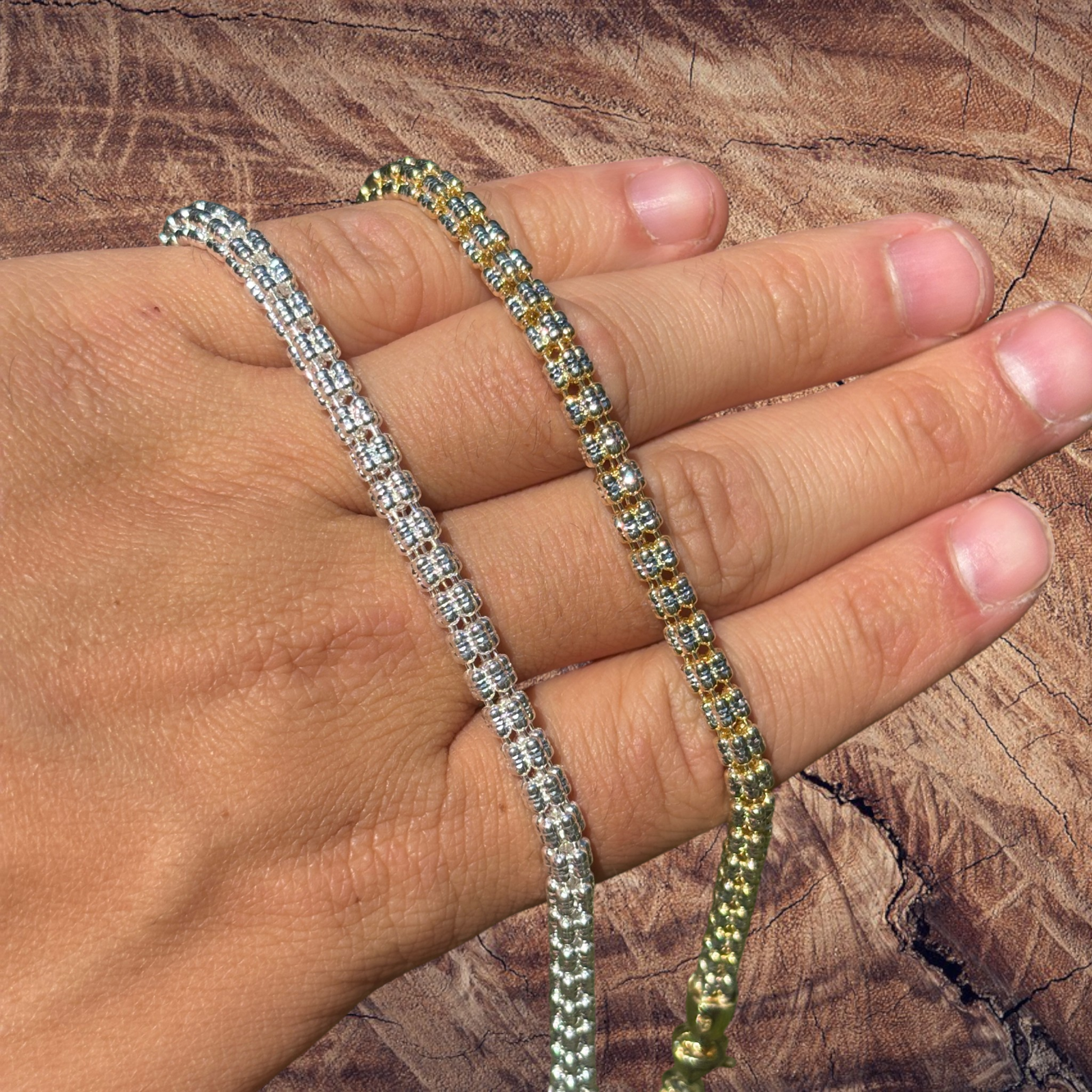 925 Sterling Silver 5-Link Ice Chain Necklace