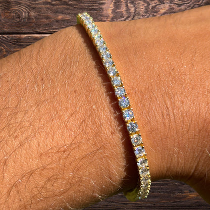 925 Sterling Silver 3mm Tennis Bracelet - CZ Or Moissanite