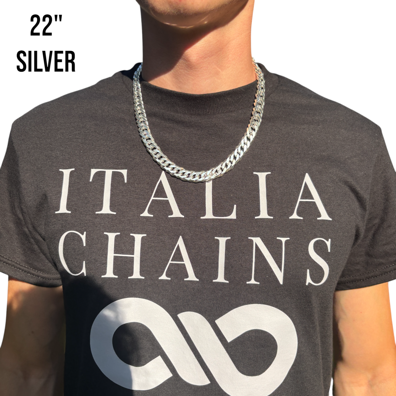 Collier en argent sterling 925 à double chaîne gourmette de 12 mm