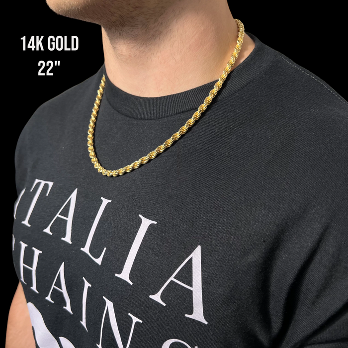 6mm Diamond Cut Rope Chain Necklace - 925 Sterling Silver – ITALIA Chains