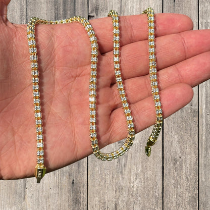 925 Sterling Silver 4-Link Ice Chain Necklace