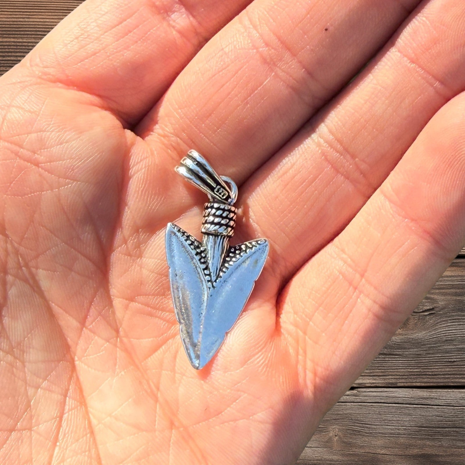 925 Sterling Silver Shark Tooth Pendant