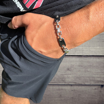 Bracelet à maillons Ferragamo personnalisé en argent sterling 925 de 10 mm