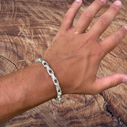 Bracelet Hermès fantaisie en argent sterling 925 de 7 mm 