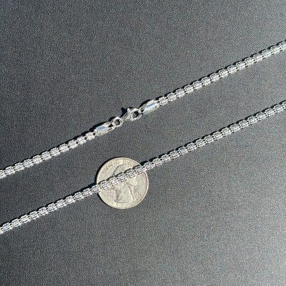 925 Sterling Silver 3-Link Ice Chain Necklace