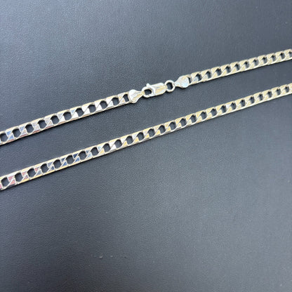 Collier en argent sterling 925 avec chaîne gourmette carrée de 6 mm