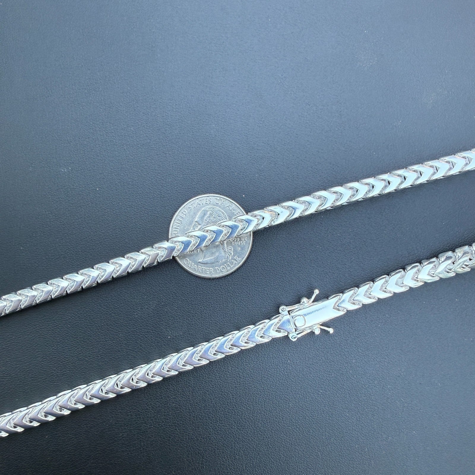 925 Sterling Silver 6mm Box Franco Chain Necklace