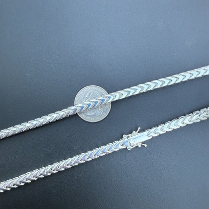 925 Sterling Silver 6mm Box Franco Chain Necklace