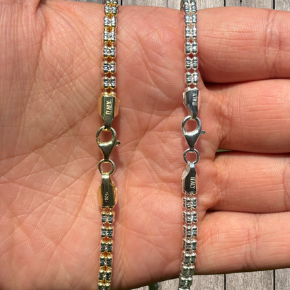 925 Sterling Silver 4-Link Ice Chain Necklace