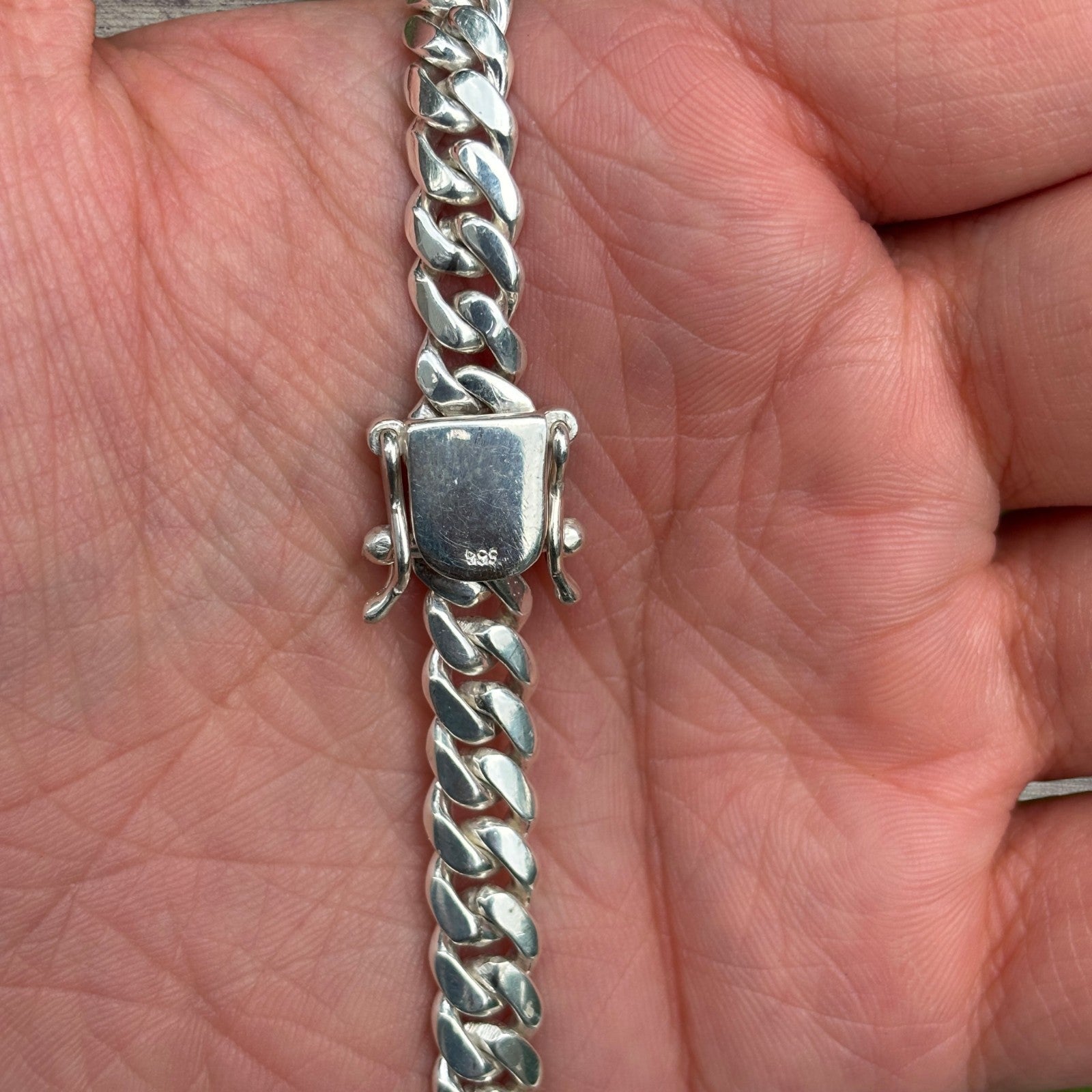 999 Fine Silver 8mm Miami Cuban Chain Necklace