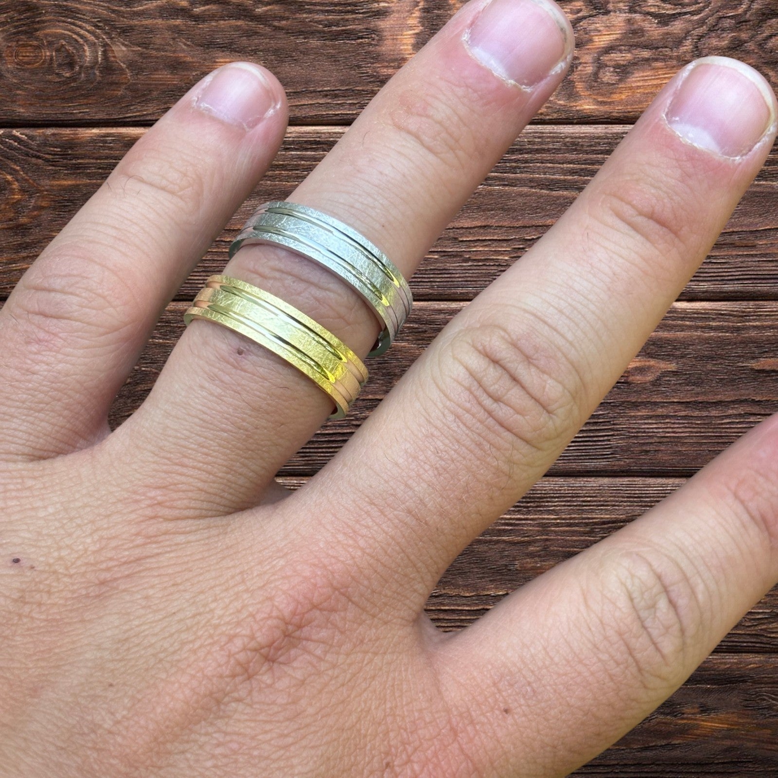 925 Sterling Silver Classic Scraped Wedding Band Ring