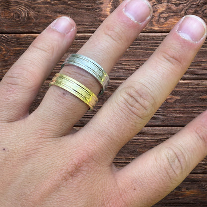 925 Sterling Silver Classic Scraped Wedding Band Ring