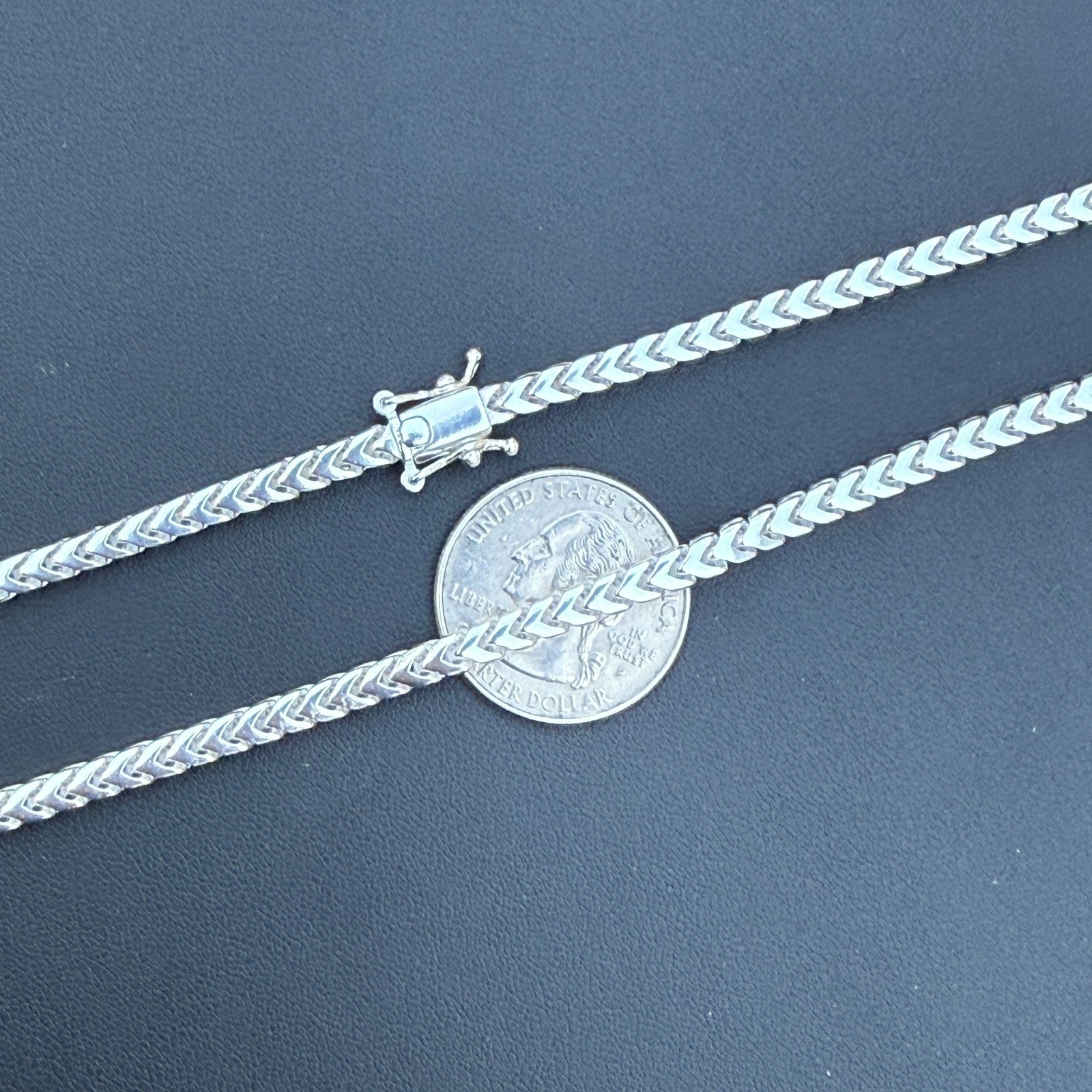 925 Sterling Silver 4mm Box Franco Chain Necklace
