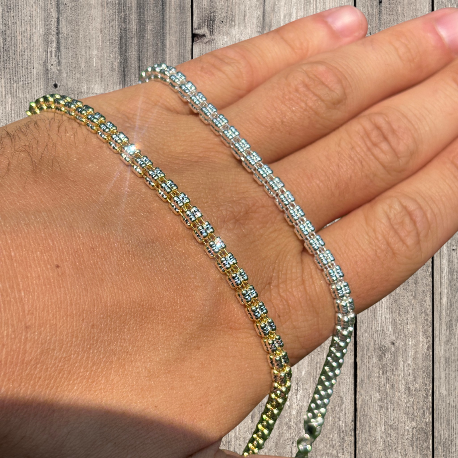 925 Sterling Silver 4-Link Ice Chain Necklace