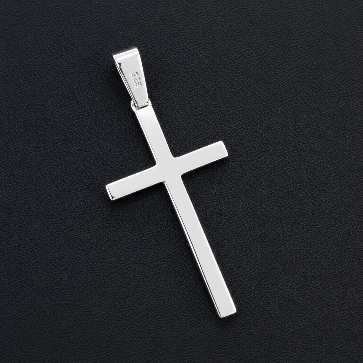 925 Sterling Silver Large Plain Classic Cross Pendant