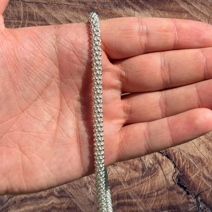 Collier à maillons Popcorn Ice en argent sterling 925 de 6 mm