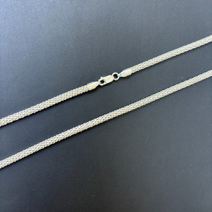 925 Sterling Silver 4mm Popcorn Ice Link Chain Necklace