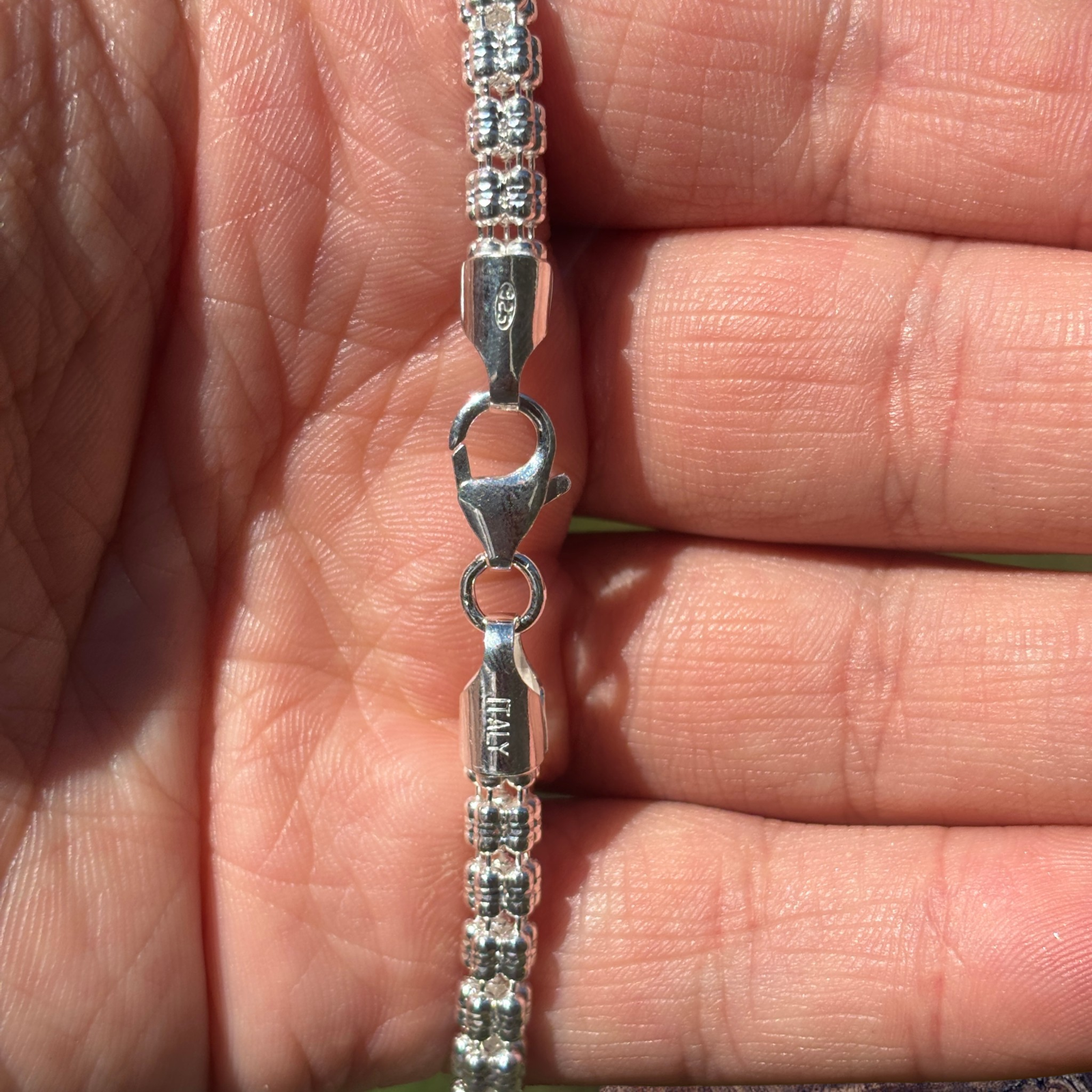 925 Sterling Silver 5-Link Ice Chain Necklace