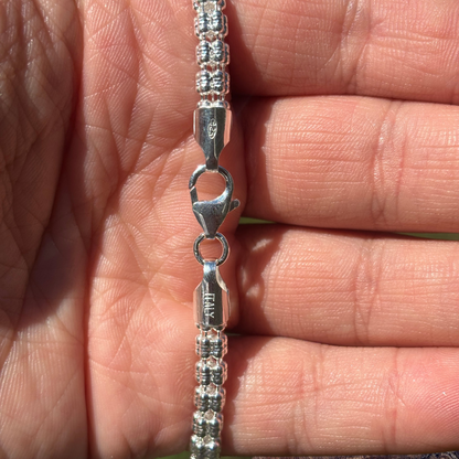 925 Sterling Silver 5-Link Ice Chain Necklace
