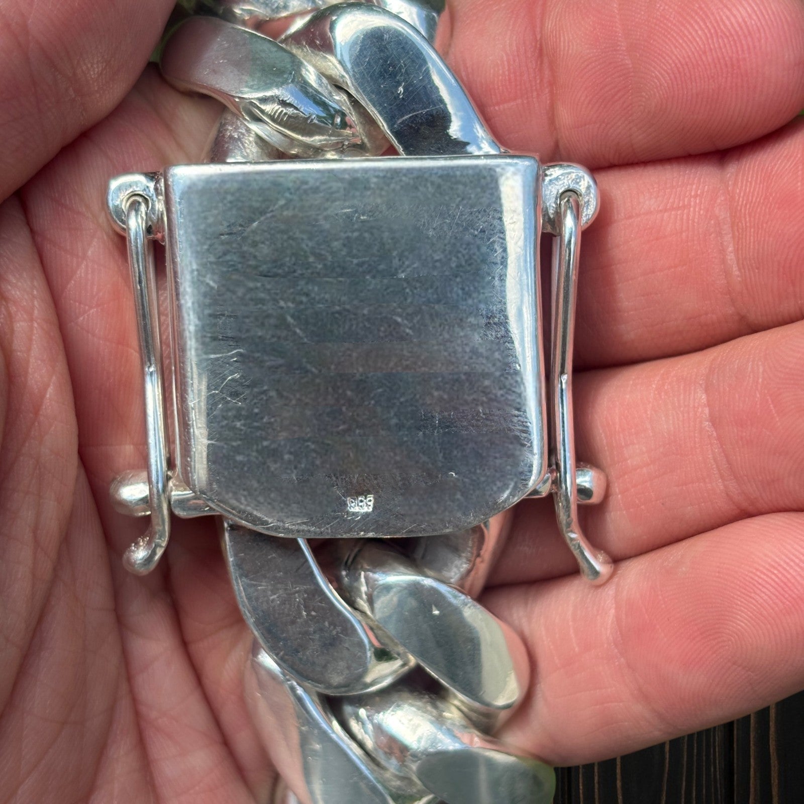 999 Fine Silver 28mm Miami Cuban Chain Necklace