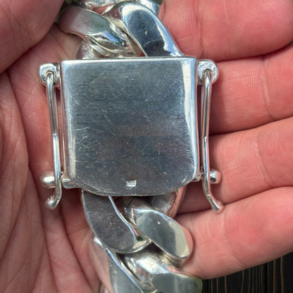 999 Fine Silver 28mm Miami Cuban Chain Necklace