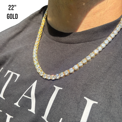 Cadena de tenis de 7 mm en plata de ley 925 con circonita cúbica o moissanita